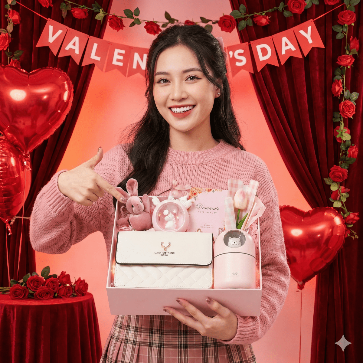 Bộ Quà Tặng IV Pink Valentine Ý Nghĩa Cho Nàng | Set Quà Tặng Túi Xách Chính Hãng, Giá Tốt - Ảnh 3